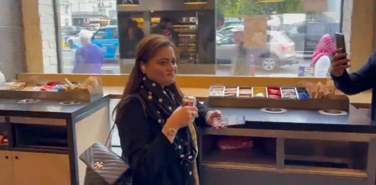 Marriyum Aurangzeb surrounded by overseas Pakistanis in London