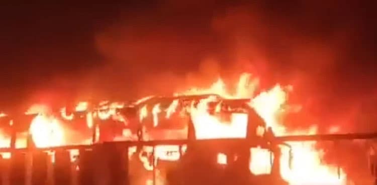 Nooriabad bus fire: Bodies of victims moved to KN Shah
