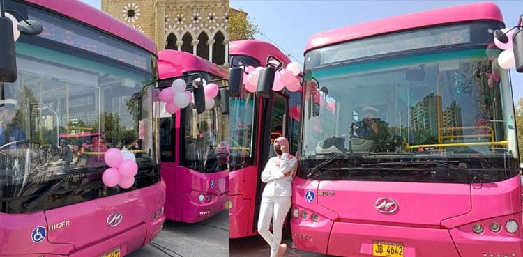 'First-ever' women-only pink bus service launched in Karachi