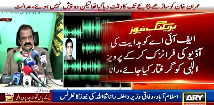 Audio leak: Rana Sanaullah says ‘directed FIA to arrest Pervaiz Elahi’