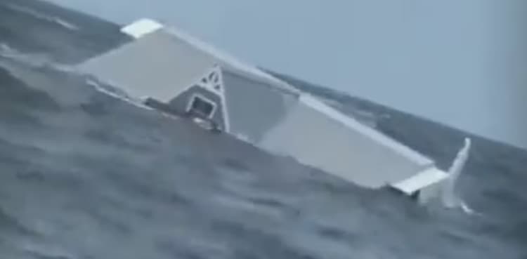WATCH: House floating in middle of sea