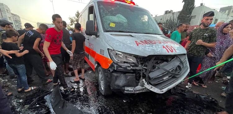 Israeli strike hits ambulance convoy at al-Shifa Hospital in Gaza