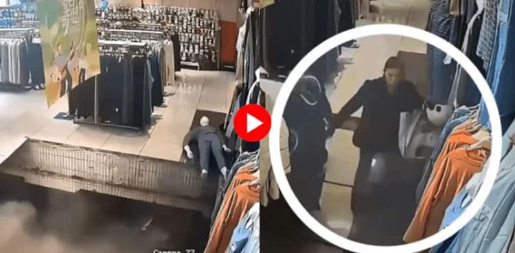 Watch: Sinkhole swallows woman after shopping mall floor collapses
