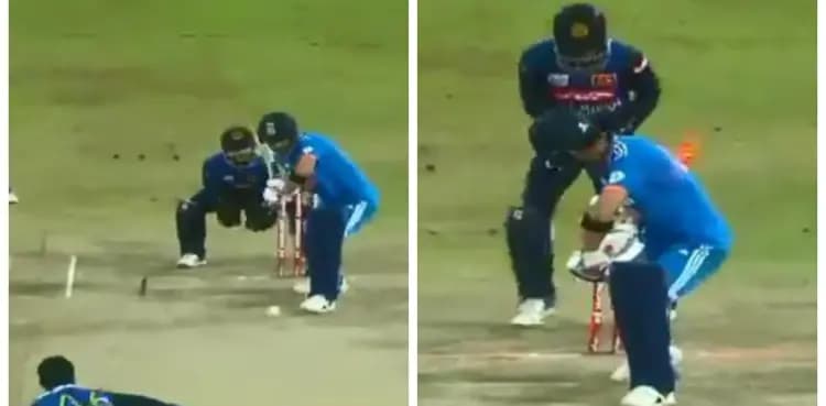 WATCH: Jeffrey Vandersay stuns Riyan Parag in IND vs SL game