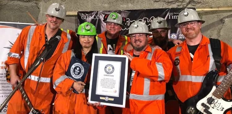 Canadian band sets world record for deepest concert