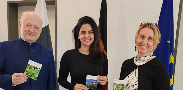 UNICEF Pakistan ambassador Saba Qamar meets German Consul General Dr. Rudiger Lotz to discuss children's rights and environmental issues