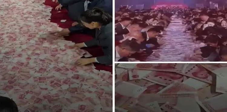 VIDEO: Grab the cash! Chinese company offers unique bonus