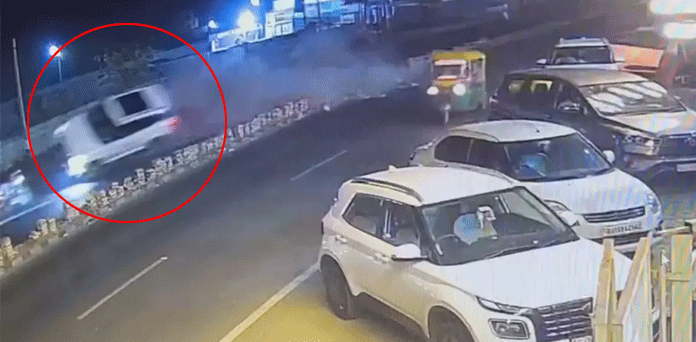 WATCH: SUV jumps divider, crashes into motorbike