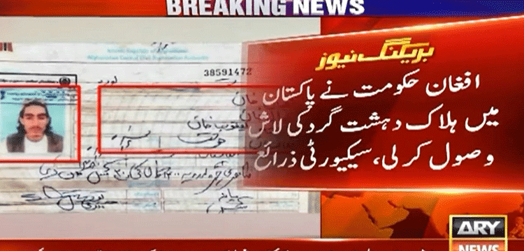 Afghan govt 'receives' body of terrorist killed in Pakistan