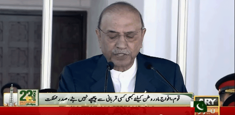 Nation, armed forces ready to protect motherland: President Zardari