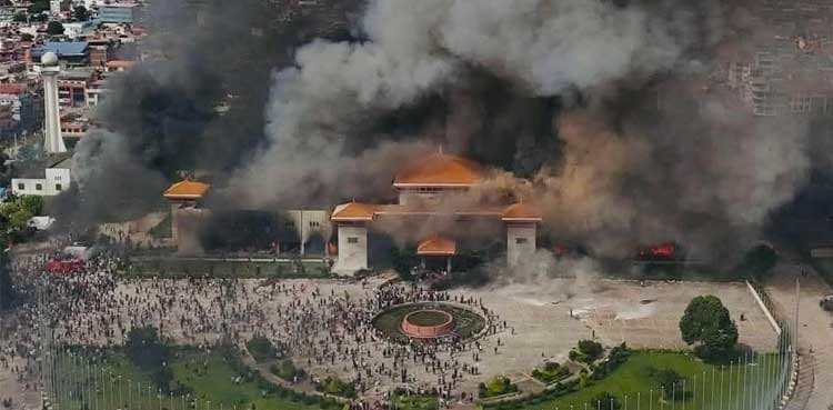 Nepal protesters set fire to parliament building: spokesman