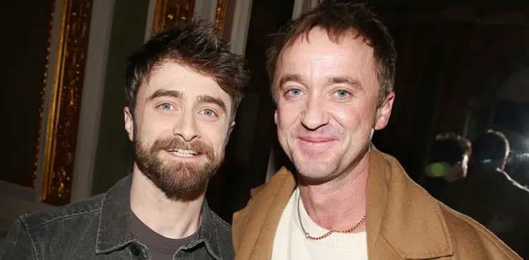 Harry potter co-stars reunite in NYC for 'Merrily We Roll Along' screening
