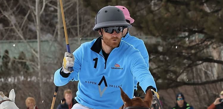Prince Harry suffers hand injury during snow polo match in Aspen