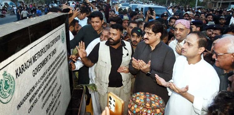 Sindh CM inaugurates Azeempura flyover in Karachi
