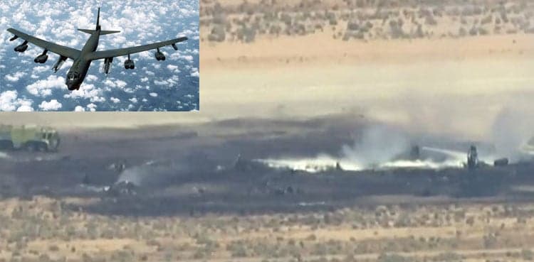 US Air Force B-52 bomber crashes in flames, killing all 8 crew aboard