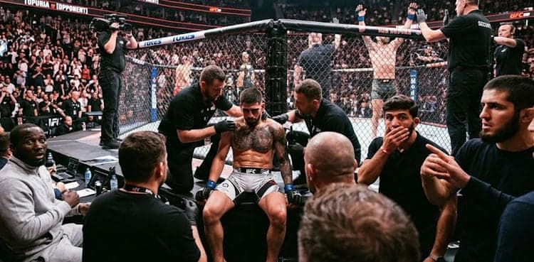 Ilia Topuria suffers first UFC defeat as Makhachev, Tsarukyan and Crawford react