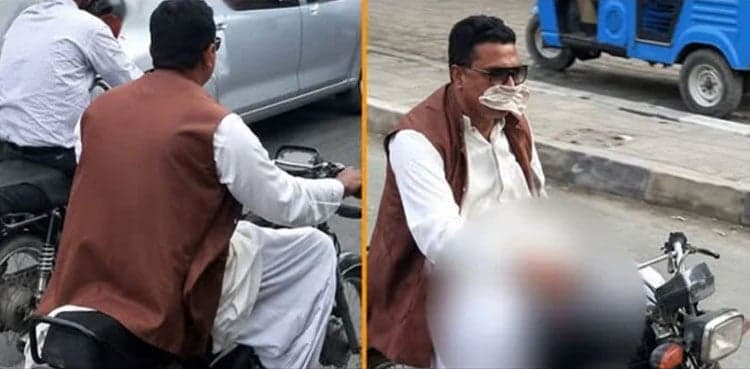 VIDEO: Karachi motorcyclist arrested over obscene gestures near Pink Bus