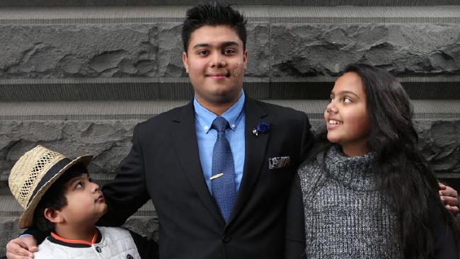 Khurram Khan with his siblings.