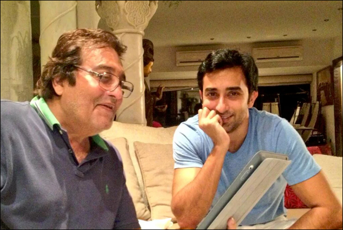 Vinod in happy mood with his son Rahul.