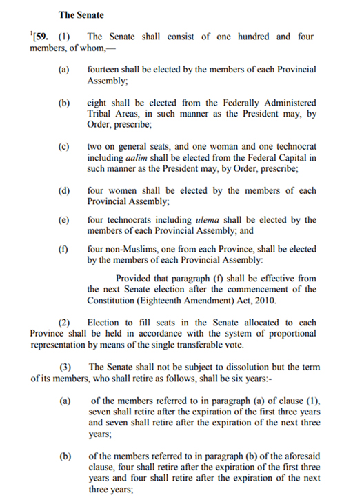 Article 59 of the Pakistan Constitution