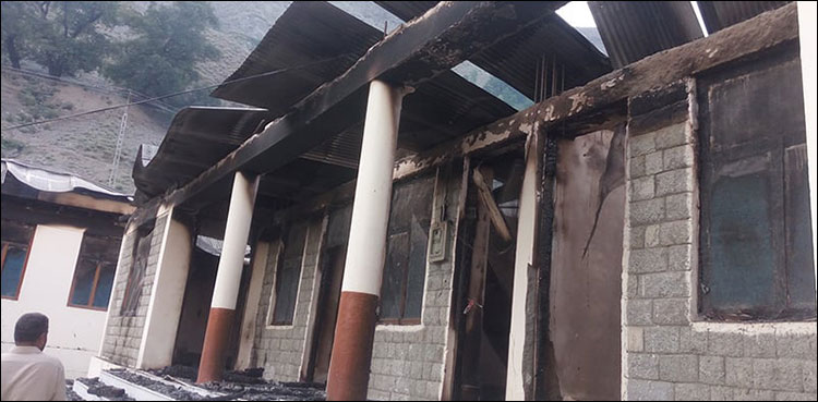 Schools burnt down Gilgit Baltistan