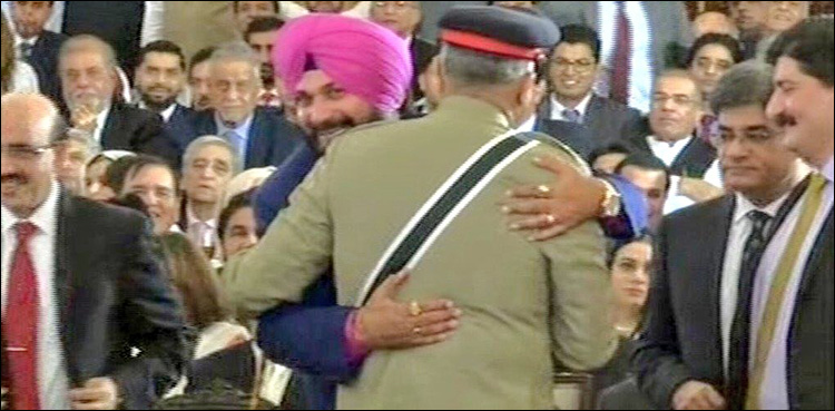 Sidhu hug embrace army chief