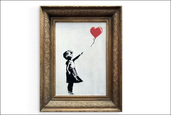 banksy shreds art work