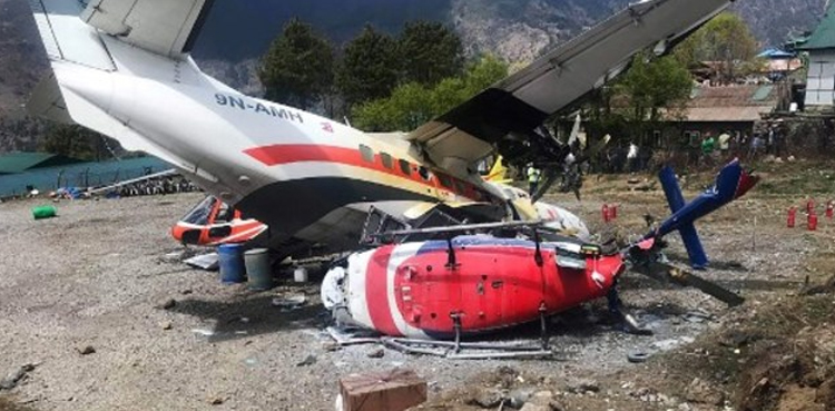 Plane helicopters collision air accident