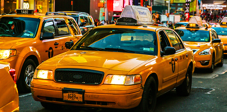 Times Square, New York City, New York State, Night, Taxi