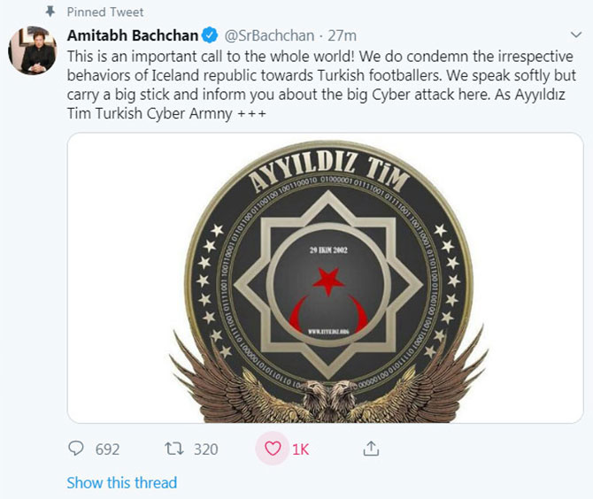 Amitabh Bachchan Twitter account hacked