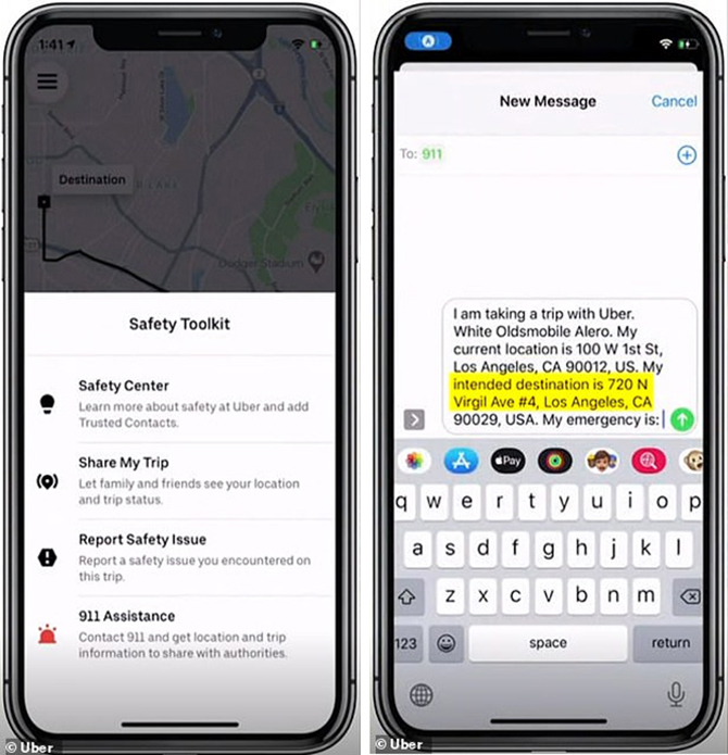 Uber safety feature riders drivers emergency