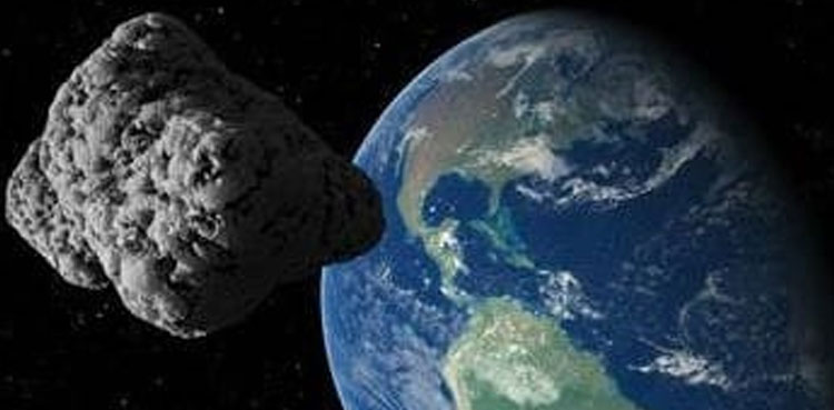 Large asteroid, between Earth and Moon
