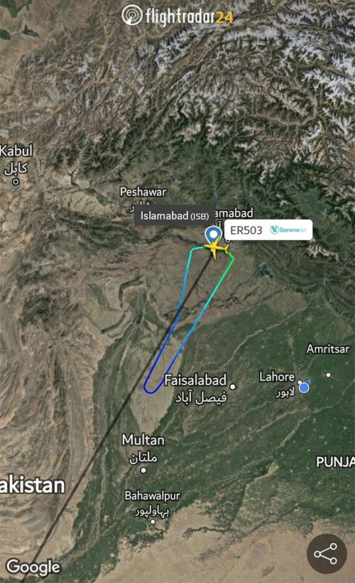 Passenger plane technical fault landing Islamabad airport