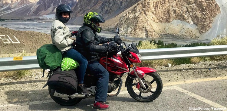 father-daughter ghazal farooqi karachi khunjerab motorcycle tour