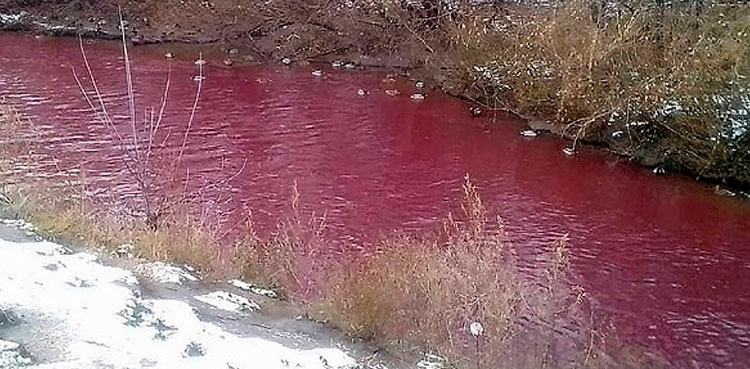 Watch Another River Mysteriously Turns Red In Russia 7287