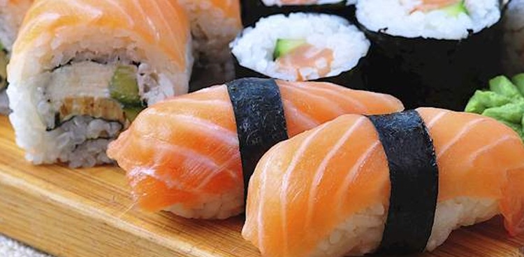 sushi giant tapeworm woman's stomach stale food