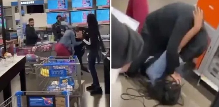 women fight walmart ps5 console viral video