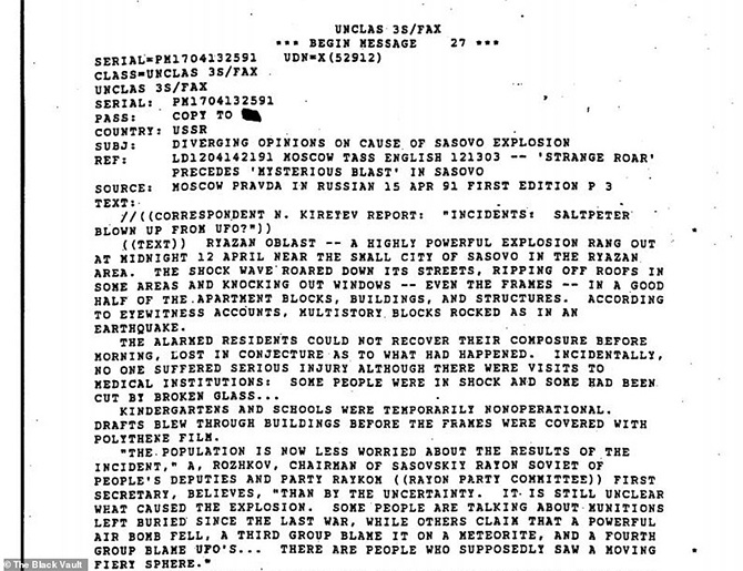 ufo sightings documents declassified cia black vault