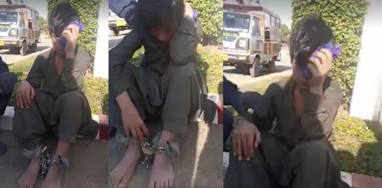 police chained boy karachi gulshan-e-maymar