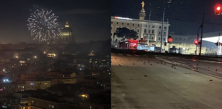 dead birds rome new year fireworks viral video