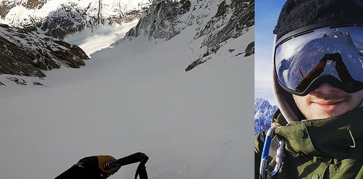 terrifying video skier buried under snow mountain crevasse