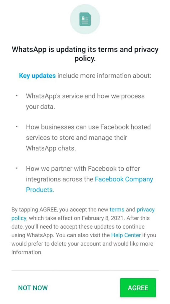 WhatsApp privacy policy