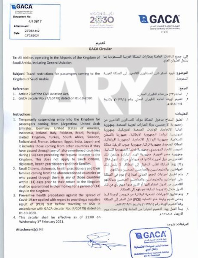 saudi arabia travel ban countries covid-19