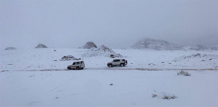 Parts Of Saudi Arabia Receive Unusual Snowstorm