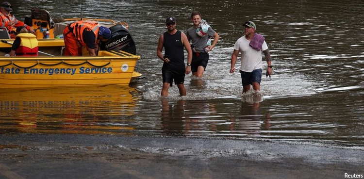 video car washes away floodwater australia