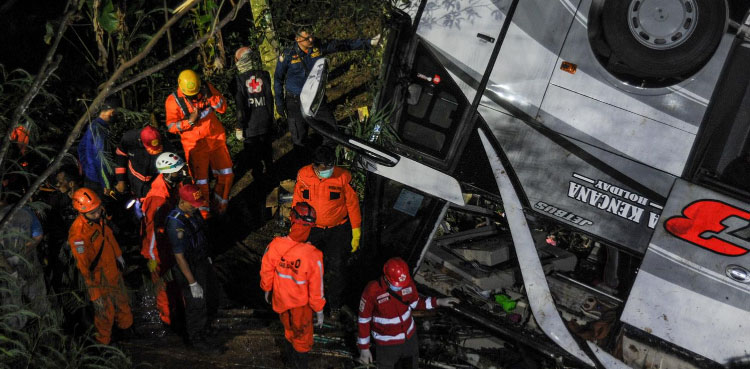 Indonesia bus carrying school children plunges into ravine, killing 27