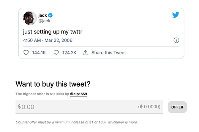 twitter first ever tweet jack dorsey digital memorabilia