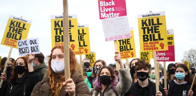 Hundreds join ‘kill the bill’ rallies across Britain