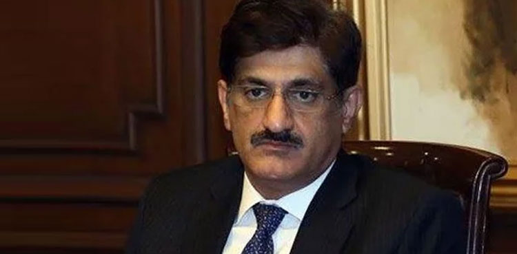 Murad Ali Shah visits to inspect KB Feeder water project work