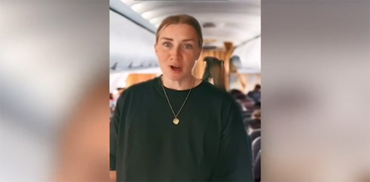 air hostess, greet passengers, TikTok video